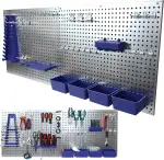 Bituxx Werkzeugwand Lochplatte Wandhalterung Werzeug 32-teilig Modulare Lochwand aus Metall mit 1.380 Löchern, 4 Behältern, 3 Halterungen & 25 Haken