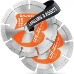 BAUBECK 2Stk. Diamantscheiben 125mm für Stein, Beton, Leistungsstark kompatibel mit Winkelschleifer von Bosch, Metabo, Diamant Trennscheibe 125 Diamanttrennscheibe 125 Diamant Trennscheibe 125 Stein