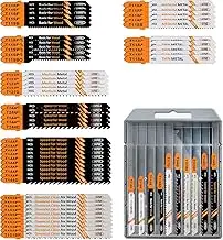 BGTEC Stichsägeblatt Set - 50 Stück Stichsägeblätter Metall T-Schaft HCS/HSS Säg