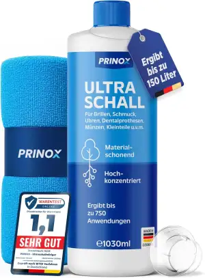 PRINOX Ultraschallreiniger Konzentrat 1030ml - Extrem ergiebig - Für Brille, Sch