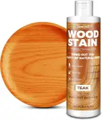 Holzbeize Teak – 250ml Wasserbasierte Holzlasur, Innen & Außen für alle Holzarten, Möbel, Schränke, Türen, Fenster, Regale, Schnelltrocknend, Geruchsarm, Ungiftig, Einfach Aufzutragen, Matt Holzfarbe