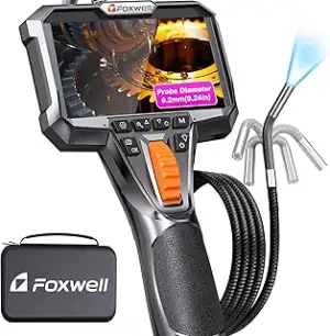 FOXWELL Y400 220° Drehbar Endoskopkamera mit Licht, 6,2mm Endoskopkamera Bewegli