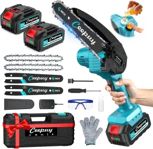 Mini Akku Kettensäge 2 x 4000 mAh 6 Zoll Mini Kettensäge mit Akku 880W reinem Ku