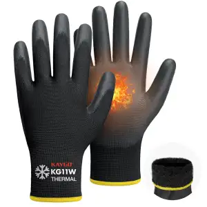 KAYGO Thermo Arbeitshandschuhe PU beschichtet für Herren Damen 12 Paar, antiruts