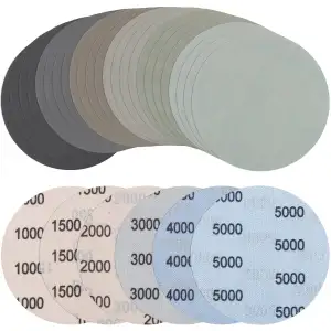 JatilEr 24 Stück Schleifpapier 125mm Klett, Körnung 1000/1500/2000/3000/4000/500