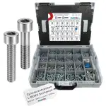 FRANTOS L-BOXX Zylinderschrauben Set DIN 912 (ISO 4762, Stahl verzinkt) 1.500 tlg. + 4 Winkelschl...