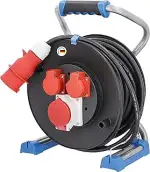 as - Schwabe Xperts Doppelrohr Profi-Kabeltrommel 40 m H07RN-F 5G1,5 mit 400V CEE Stecker, 2 Schu...