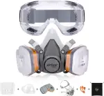 AirGearPro G-500 Atemschutzmaske mit A1P2 Filter, Gasmaske Staubfilter und Schutzbrille, Staubmas...