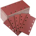 50 Stück 93 x 185 mm Schleifpapier Set 40/60/80/120/240 Körnung Klett Schleifblätter 8 Loch für Schwingschleifer Rechteck Schleifpad für Holz Metall Lack Farbe Schleifen