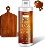 Wasserbasierende Holzbeize - Teak | Holzlasur für Innen- & Außenmöbel, Schränke, Regale, Türen, Geruchsarm & Ungiftig, Schnelltrocknend, Mehrere Klassische Farbtöne - 8.5fl.oz / 250ml
