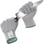 Twinzee Schnittschutzhandschuhe Premium 2 Stück – 1 Paar Stufe E (EN 388) Schnittfeste Handschuhe...