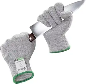 Twinzee Schnittschutzhandschuhe Premium 2 Stück – 1 Paar Stufe E (EN 388) Schnit