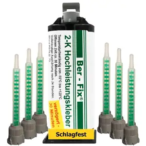 Ber-Fix 2K Hochleistungskleber - 50g Kartusche für Kartuschenpistole | Extra sta