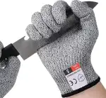 flintronic Schnittfeste Handschuhe, 1 Paar Schnittschutzhandschuhe küche, Schnitzhandschuhe für E...