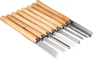 Brüder Mannesmann Drechselbeitelsatz 8-tlg., aus legiertem Stahl mit ergonomisch