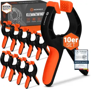 Klemmzwingen Set [10 Klemmen] - bruchsichere & rotierbare Federklemmen aus Nylon