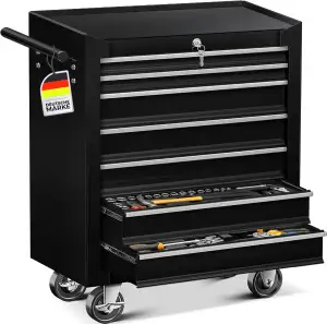 MASKO® Werkstattwagen rollbar 7 Schubladen abschließbar, mobiler Rollwagen zur W