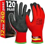 Abriebfest Arbeitshandschuhe Herren (120 Paar) - Gartenhandschuhe und Montagehandschuhe mit Latex...