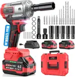 XIAZIR Akku Schlagschrauber 1200Nm / Akkuschrauber/Akkubohrer - High Torque 1/2" Impact Gun mit B...