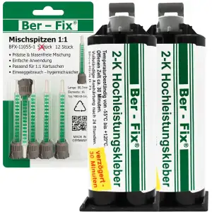 Ber-Fix 2K Hochleistungskleber 30 Min 2K Kleber Kunststoff 2K Metallkleber Extra