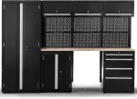 Ondis24 XL Werkstatt Komplett Set 260cm vormontierte Männerküche Werkstattrichtung modular mit Ho...