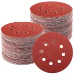 100 Stück Schleifpapier 125mm Klett, Profi Exzenterschleifer Schleifpapier Set für 125mm 8 Loch Schleifscheiben Mit 60/80/100/120/180/240/320 Körnung für Holz Metall und Farbe