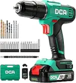 DCA 20V Akku-Schlagbohrmaschine Set, 40 Nm, 13 mm Schnellspannbohrfutter, 22500 Schläge/Min, 2 Ge...
