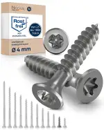 Schrauben Torx Edelstahlschrauben 4x20 Edelstahl V2A rostfrei Spanplattenschrauben für Holz Vollg...
