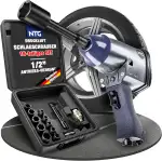 NTG Druckluft Schlagschrauber 310 Nm 1/2 Zoll mit Koffer und 10 Nüssen für Reifenwechsel KFZ Werk...
