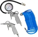 Güde Druckluft-Set 3-tlg. Metall (3-teilig: Reifenfüller, Spiralschlauch 5 m, Ausblaspistole (jew...