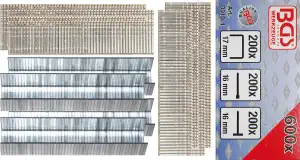 BGS 3010-1 | Klammer-, Bolzen und Nagel-Sortiment | 600-tlg.