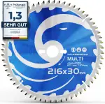 FALKENWALD ® Kreissägeblatt 216x30 mm ideal für Holz, Metall & Alu - Sägeblatt 216x30 kompatibel ...