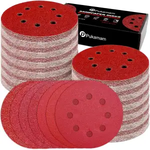 140 Stück Exzenter Schleifpapier 125mm Klett 40/60/80/120/180/240/400 Körnung Sc