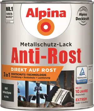 Alpina Metallschutzlack Anti-Rost Anthrazitgrau 750ml matt